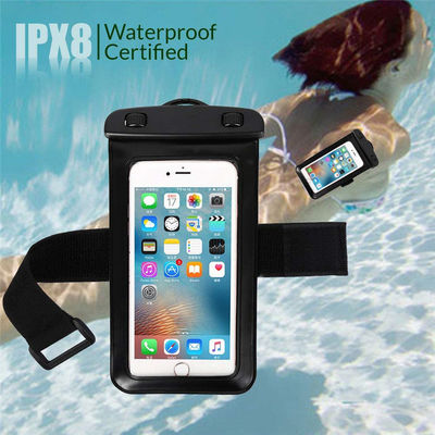 Malote impermeável do telefone do PVC IPX8 que conduz a natação com fita