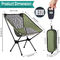 Cadeira de acampamento leve portátil para caminhadas piquenique na praia